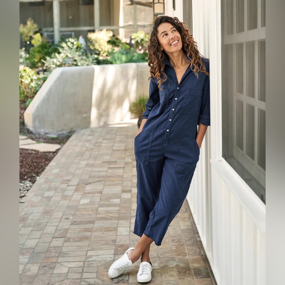 Frank & Eileen Northern Ireland Playsuit in navy
